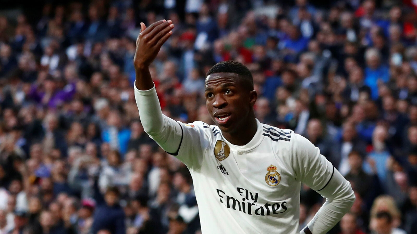 Vinicius celebra un gol del Real Madrid