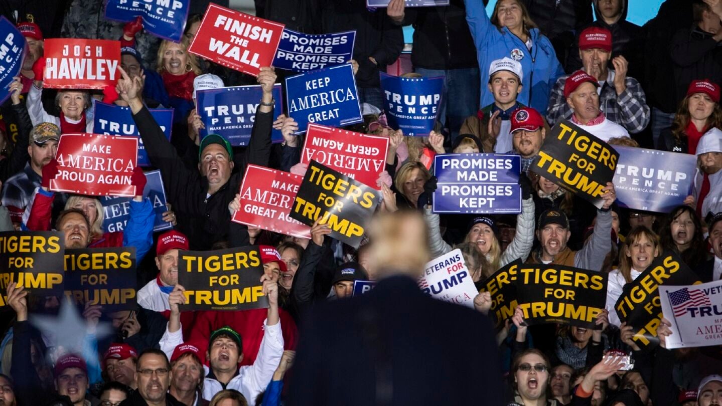 Donald Trump en un acto electoral