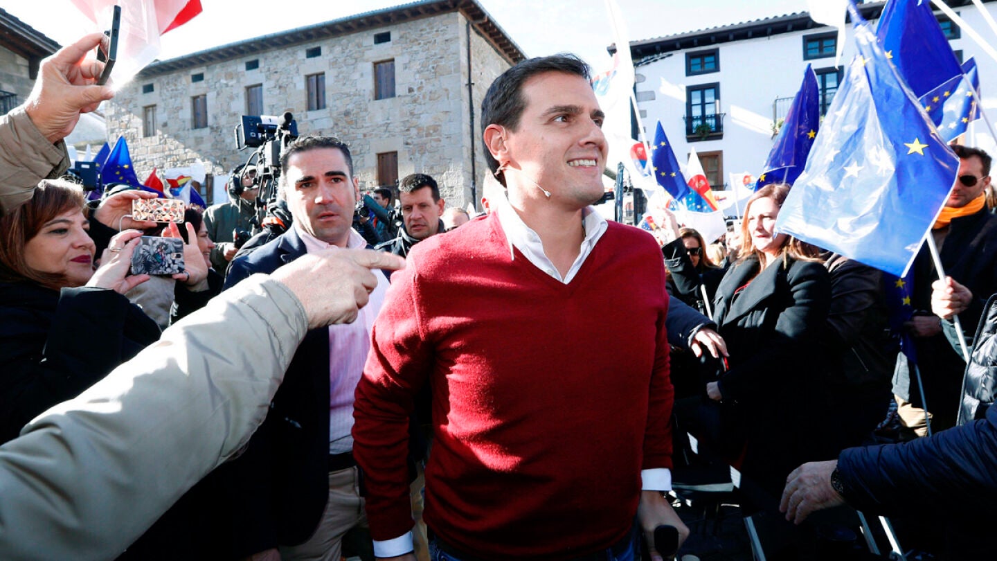 El presidente de Ciudadanos, Albert Rivera, a su llegada al acto de la iniciativa 'Espa&ntilde;a Ciudadana'