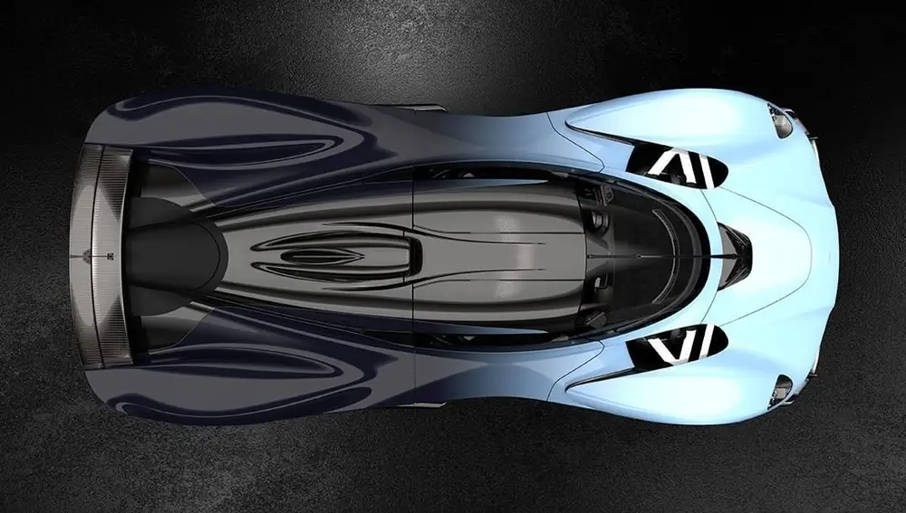 Aston Martin Valkyrie vista cenital