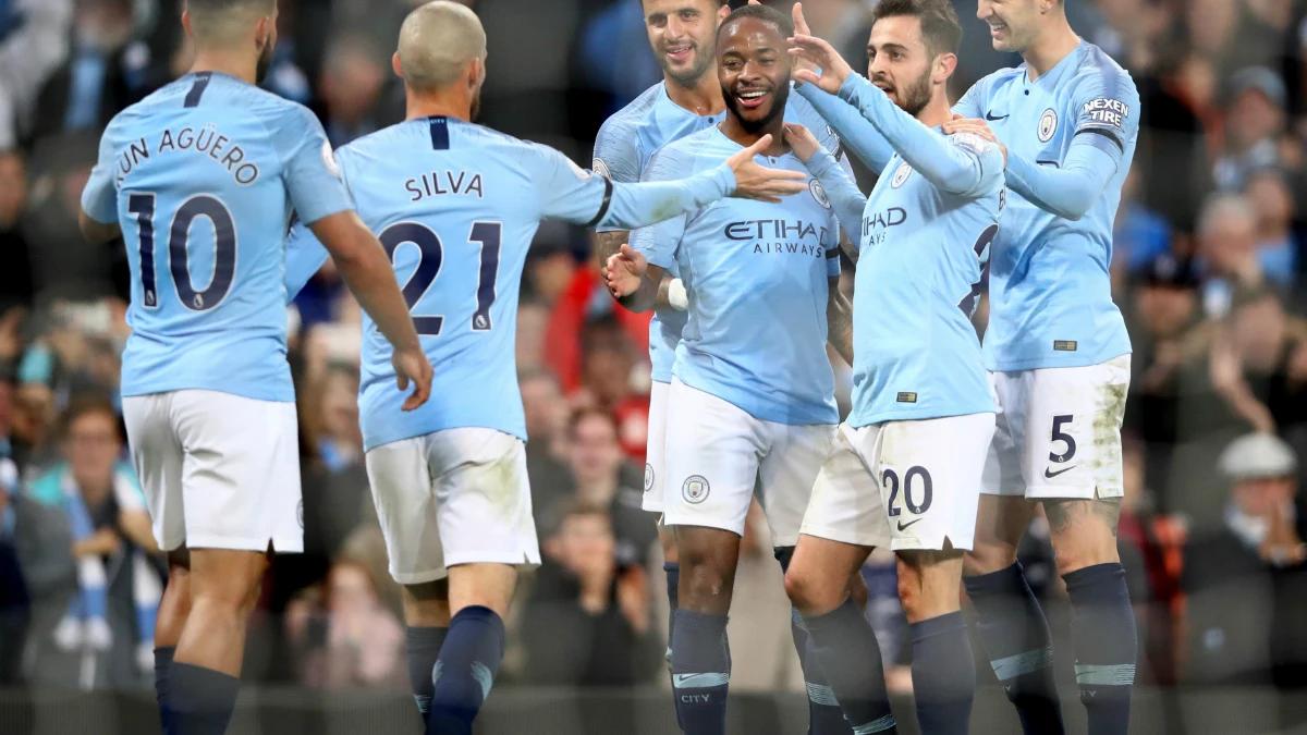 El Manchester City celebra un gol