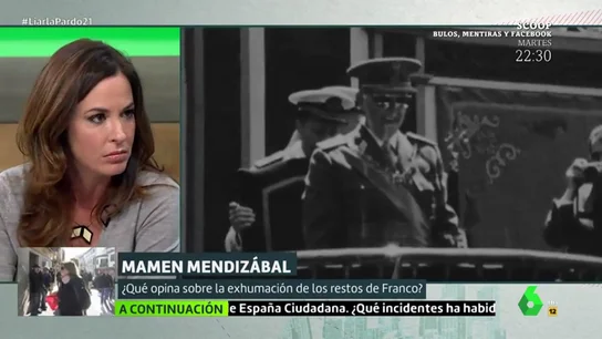 Mamen Mendizábal, crítica con la inhumación de Franco en La Almudena: "No pueden convertir Madrid en un lugar de exaltación del franquismo" Mamen Mendizábal, crítica con la inhumación de Franco en La Almudena: "No pueden convertir Madrid en un lugar de exaltación del franquismo"