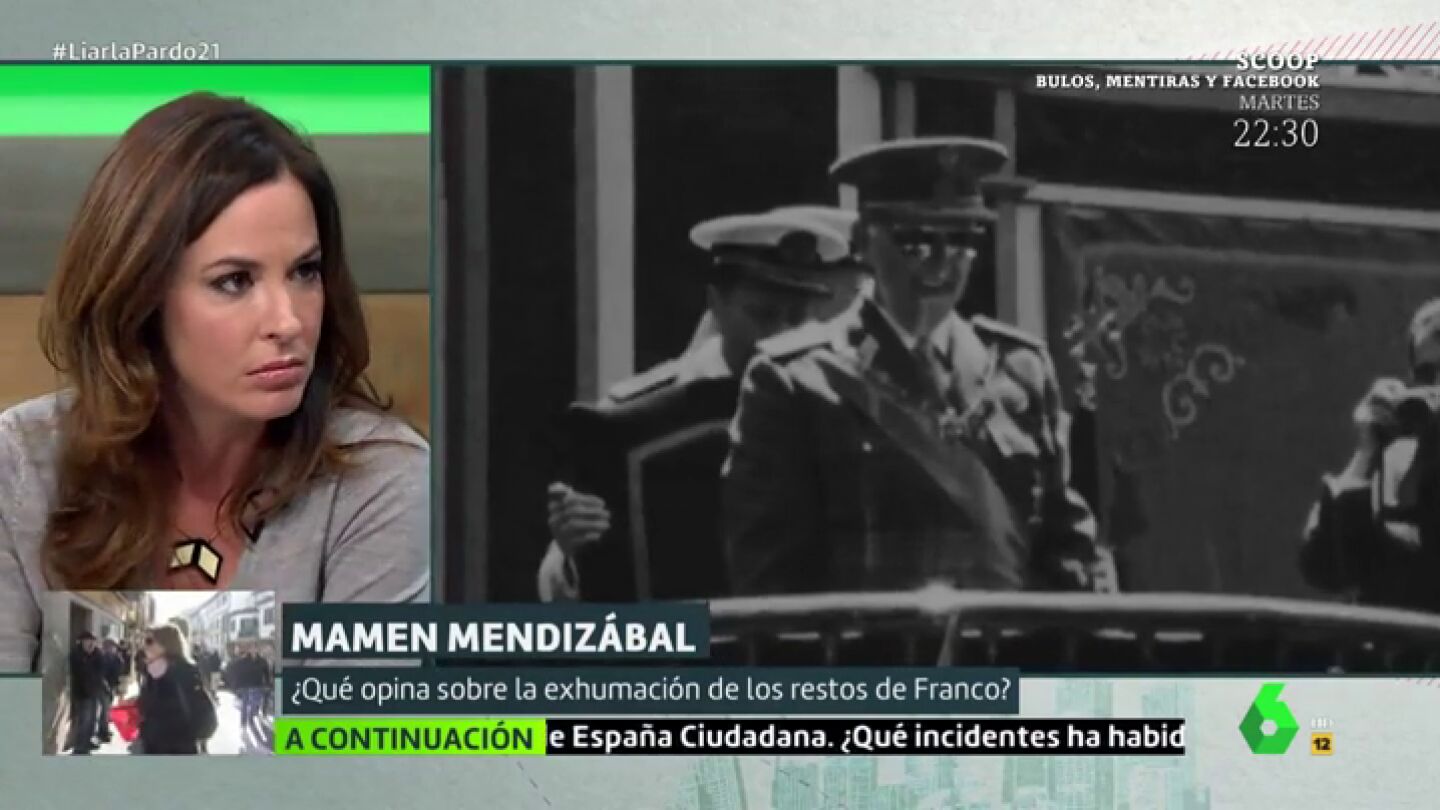 Mamen Mendiz&aacute;bal, cr&iacute;tica con la inhumaci&oacute;n de Franco en La Almudena: "No pueden convertir Madrid en un lugar de exaltaci&oacute;n del franquismo"