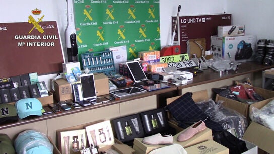 Art&iacute;culos confiscados por la Guardia Civil