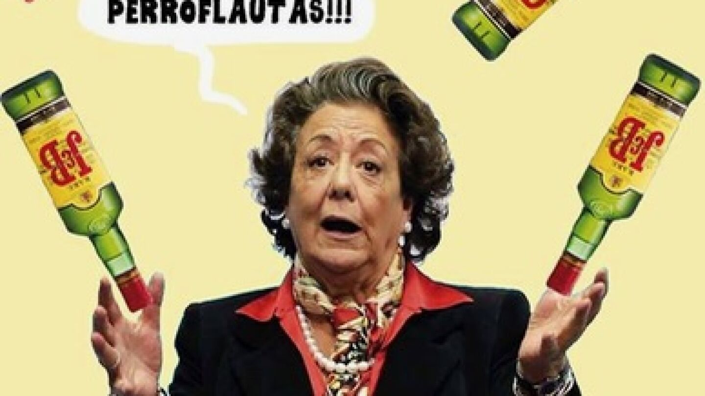 Cartel de una discoteca con la imagen de Rita Barber&aacute;