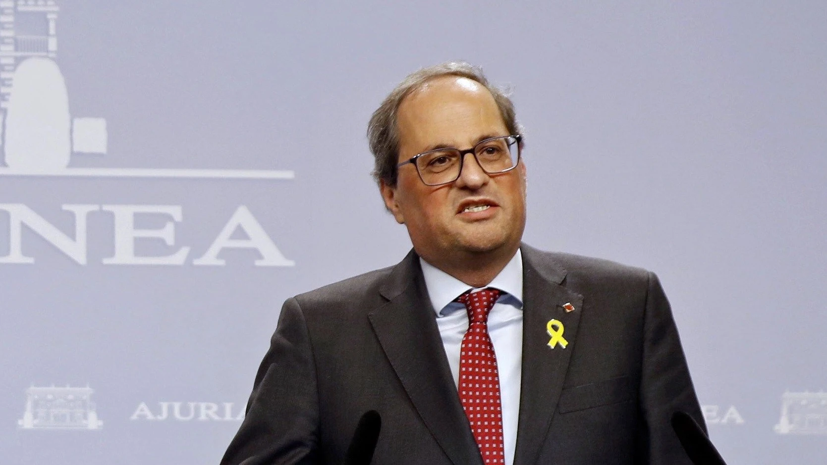 El presidente de la Generalitat, Quim Torra, en rueda de prensa