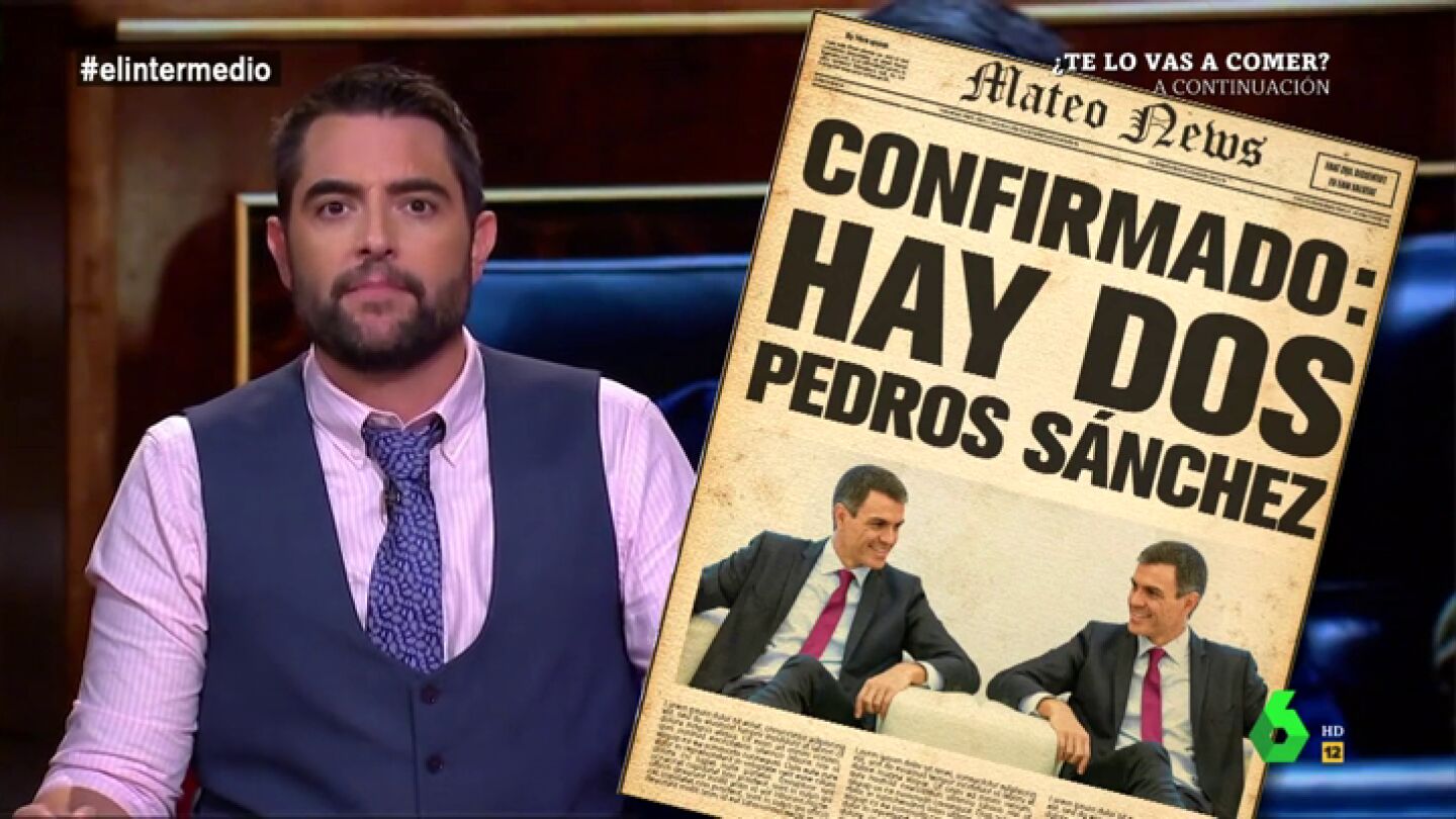 Dani Mateo desvela el secreto de S&aacute;nchez: "Est&aacute; duplicado como los yogures, los gemeliers o la contabilidad del PP"