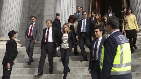 La presidenta del Congreso Ana Pastor a su salida del Congreso, que ha interrumpido la sesión plenaria por un simulacro La presidenta del Congreso Ana Pastor a su salida del Congreso, que ha interrumpido la sesión plenaria por un simulacro