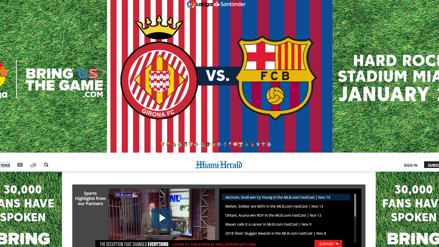 Girona vs FC Barcelona en el Miami Herald