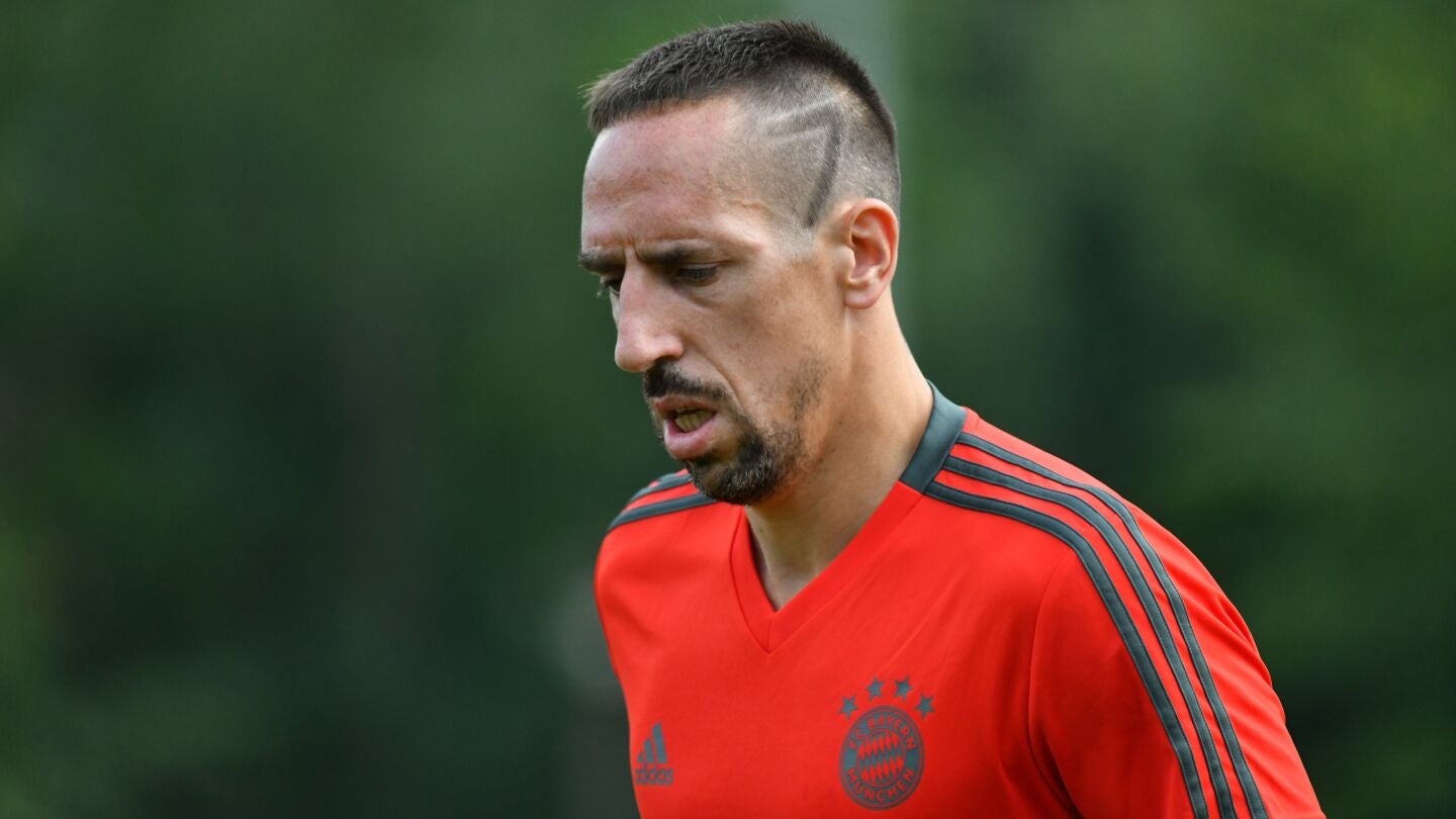 Ribery, durante un entrenamiento del Bayern de M&uacute;nich