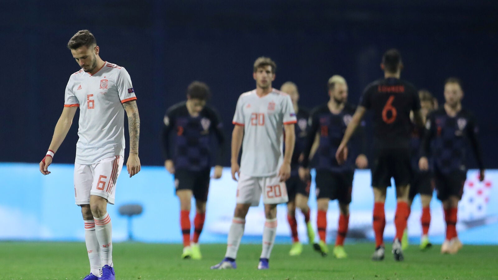 Sa&uacute;l y Sergi Roberto, cabizbajos en el partido de la Selecci&oacute;n