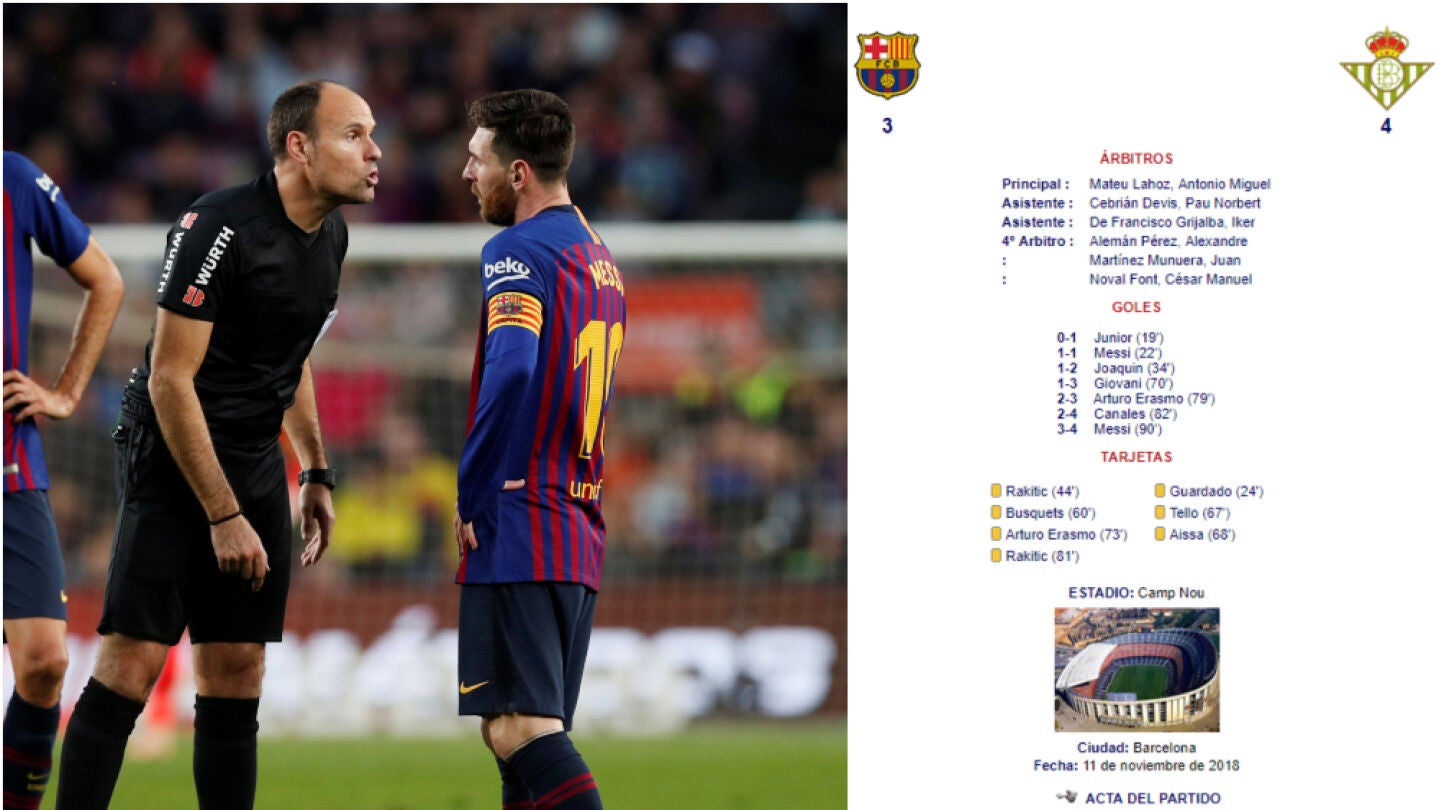 Mateu Lahoz y su misteriosa acta del Bar&ccedil;a-Betis