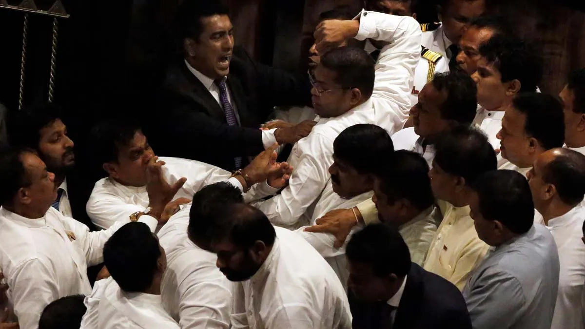 Violencia en el Parlamento de Sri Lanka