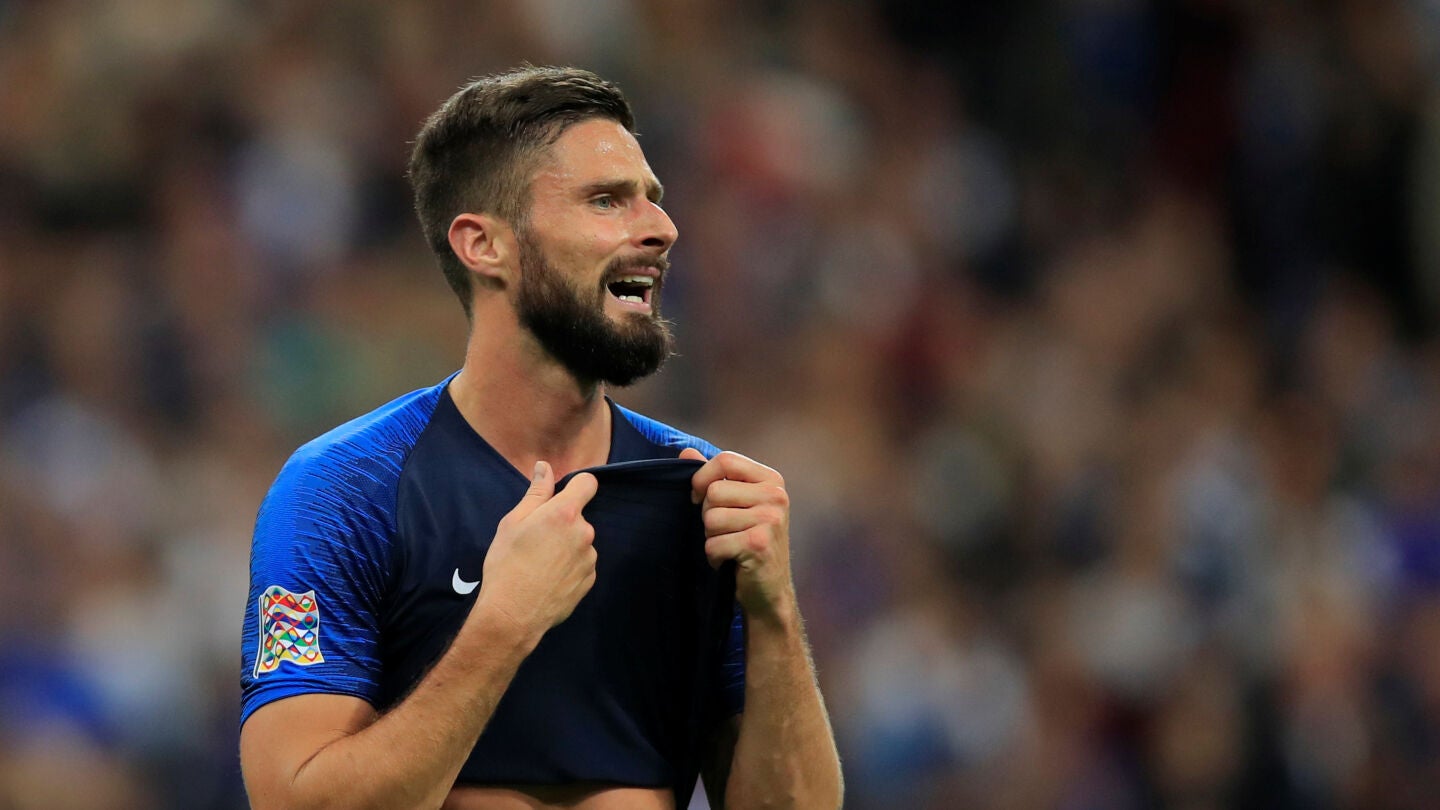 Giroud, durante un partido con la selecci&oacute;n francesa