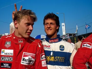 Michael Schumacher y Mika Häkkinen en 1990 en el GP de Macao Michael Schumacher y Mika Häkkinen en 1990 en el GP de Macao