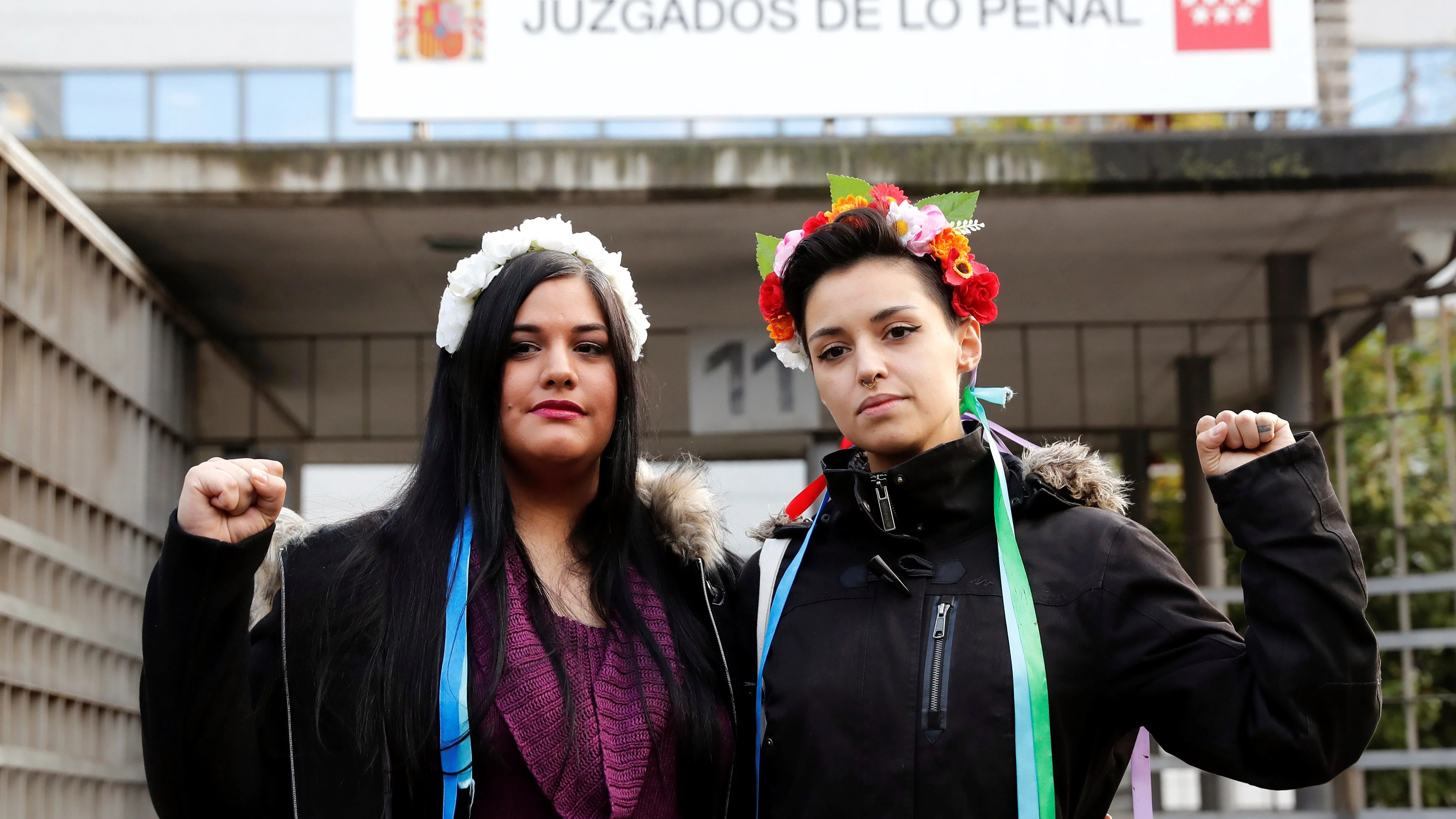 Las dos activistas de Femen que hoy son juzgadas en el Juzgado de lo Penal número 23 de Madrid