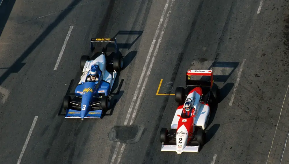 Mika Häkkinen y Michael Schumacher en el GP de Macao