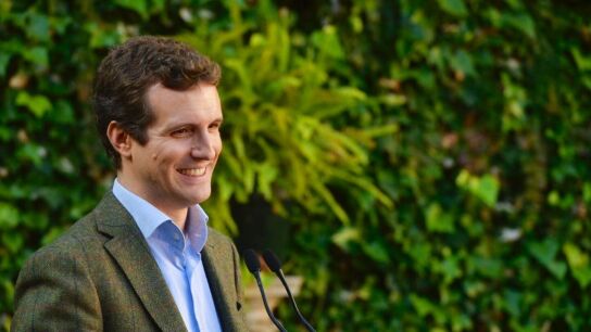 Imagen de Pablo Casado durante un acto electoral