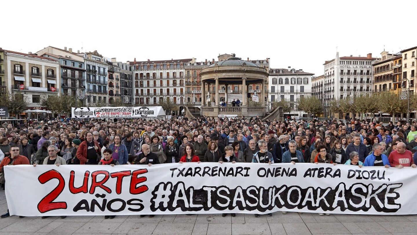Manifestaci&oacute;n en Alsasua para pedir la libertad de los condenados