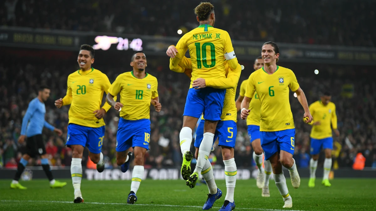 Brasil celebra un gol