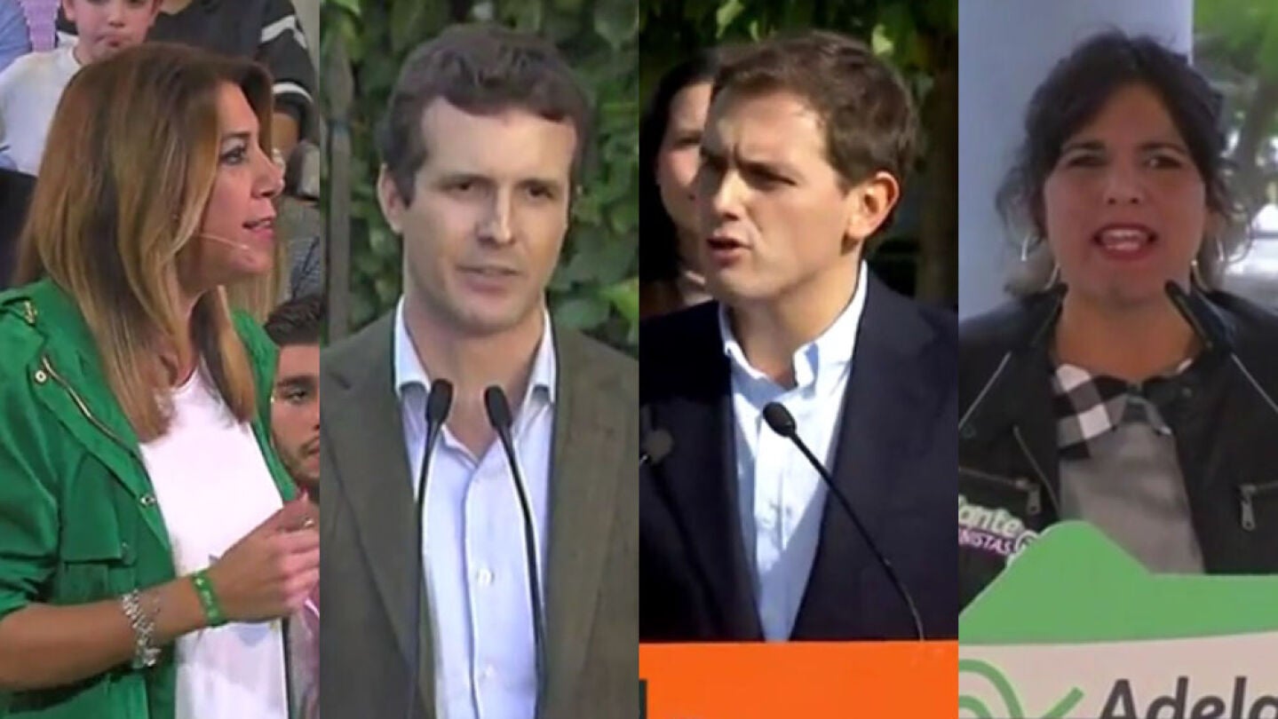Susana D&iacute;az, Pablo Casado, Albert Rivera y Teresa Rodr&iacute;guez
