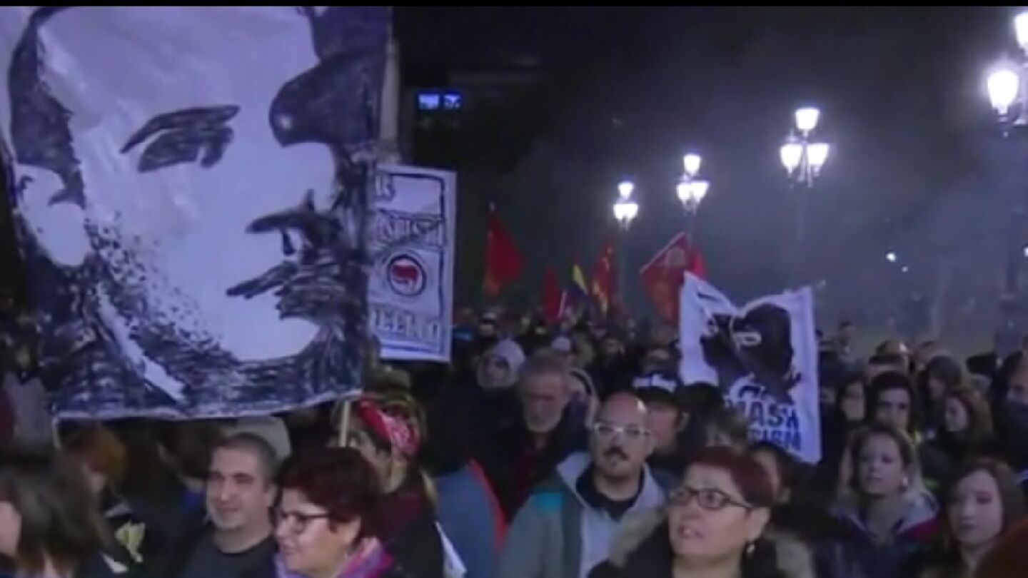 Imagen de la manifestaci&oacute;n antifranquista en Madrid