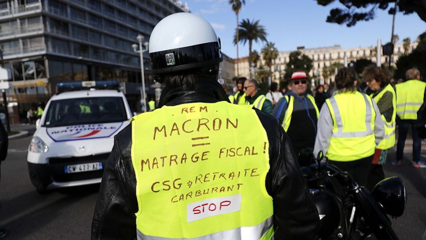 Imagen de las protestas en Francia contra la subida del combustible