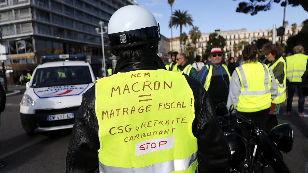 Imagen de las protestas en Francia contra la subida del combustible