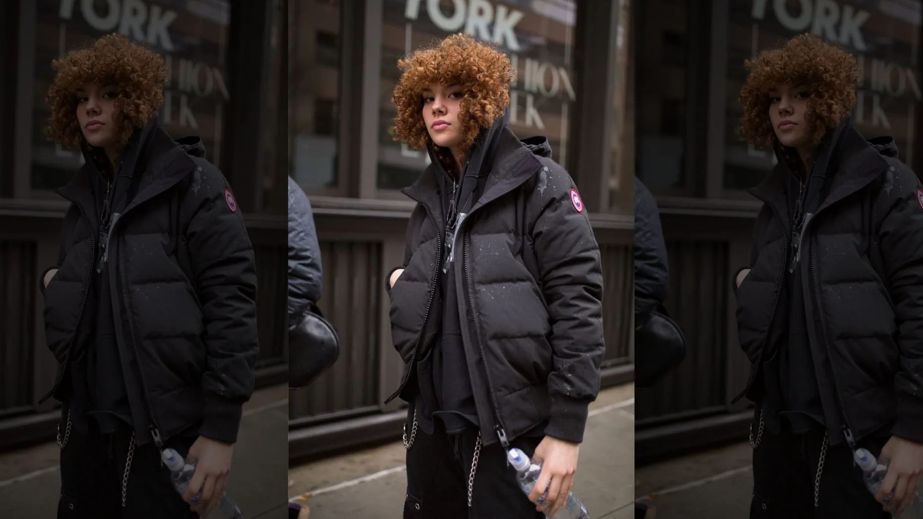 Imagen de una joven con un abrigo de Canada Goose, una de las marcas que ha prohibido llevar la escuela de Liverpool