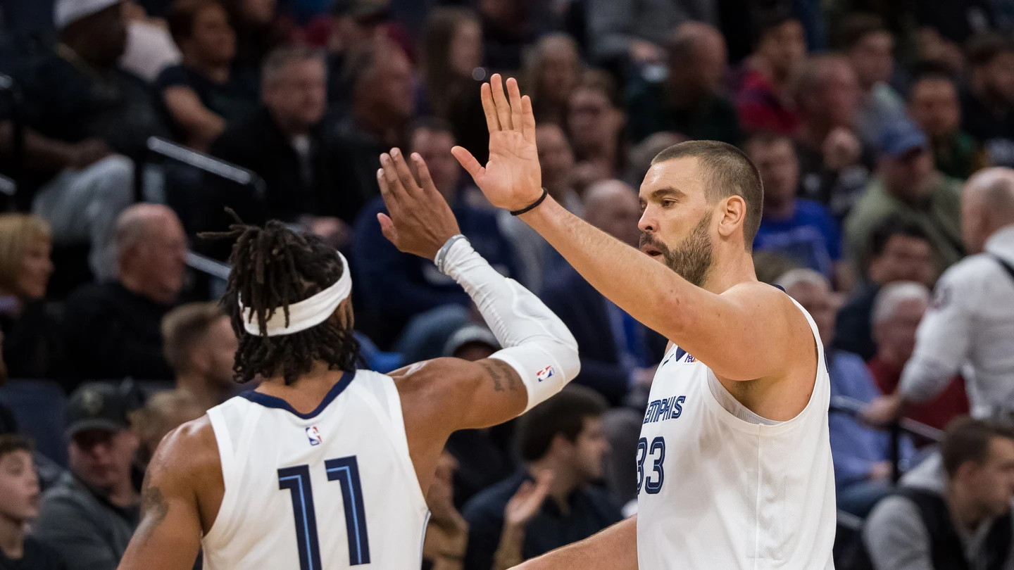 Marc Gasol celebra una canasta ante los Wolves Marc Gasol celebra una canasta ante los Wolves