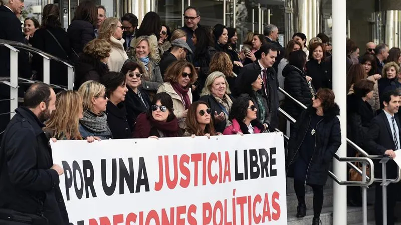 Vista de la concentración de los trabajadores de Justicia 