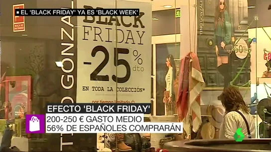 Black Friday 2018: La mitad de españoles comprará durante esta jornada y el gasto medio será de 250 euros Black Friday 2018: La mitad de españoles comprará durante esta jornada y el gasto medio será de 250 euros