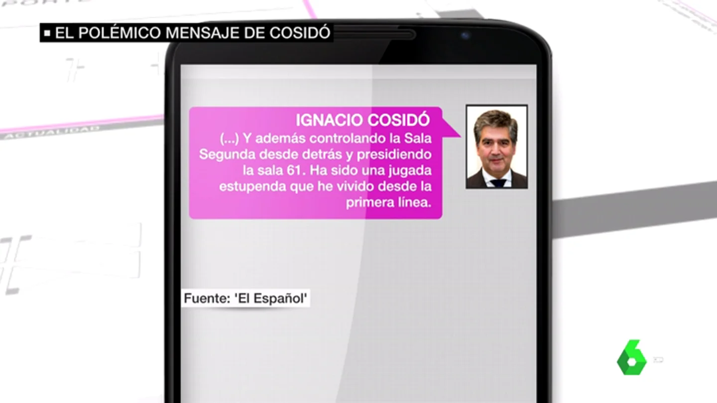 Enorme malestar entre los jueces del Supremo por el mensaje filtrado de Cosidó: "Es bochornoso. Es indigno para representar a la democracia" Enorme malestar entre los jueces del Supremo por el mensaje filtrado de Cosidó: "Es bochornoso. Es indigno para representar a la democracia"