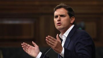 El líder de Ciudadanos, Albert Rivera, en la sesión de control en el Congreso