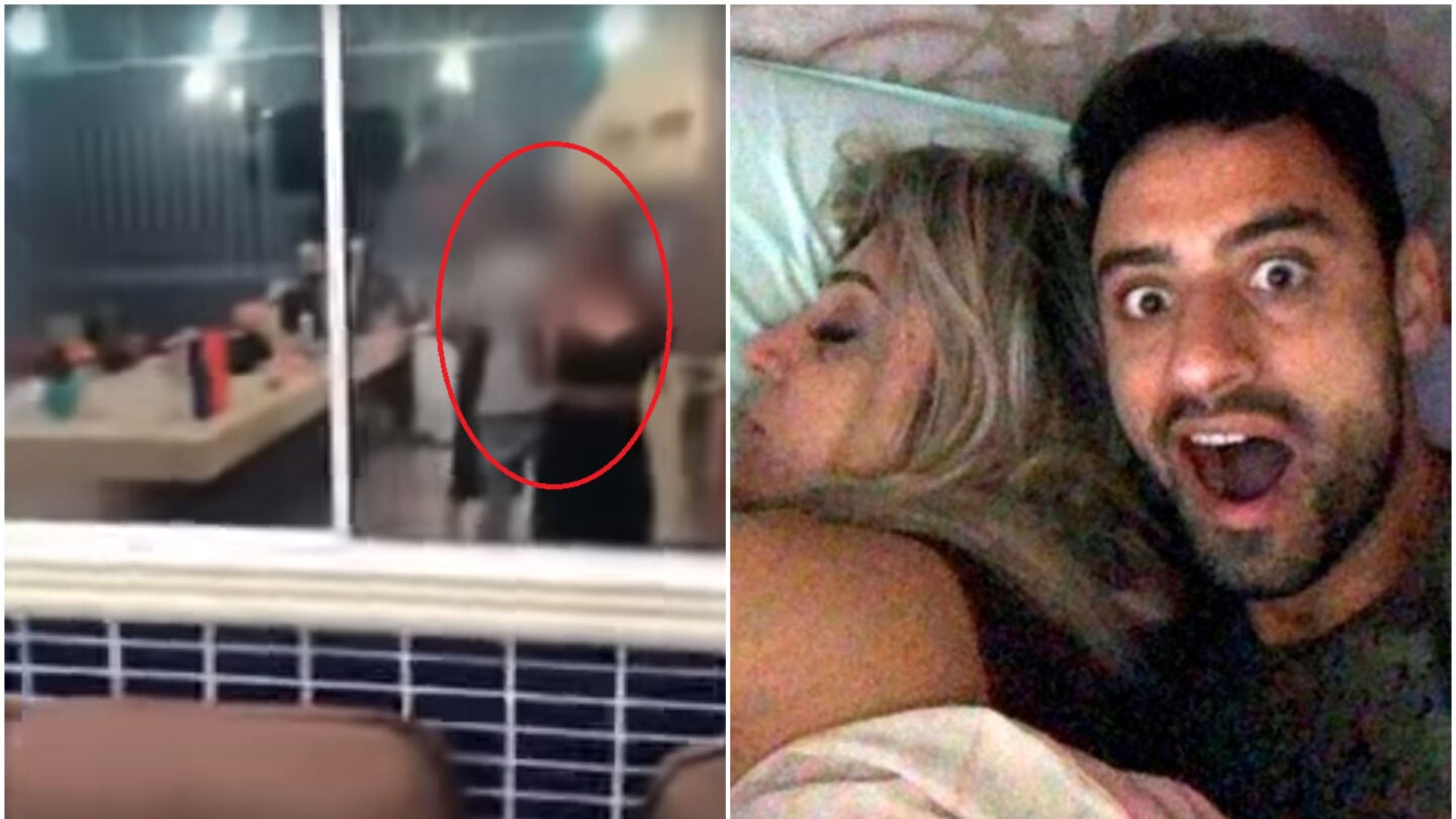 El futbolista Daniel Correa haci&eacute;ndose una foto con la mujer de Edison Luiz Brittes J&uacute;nior