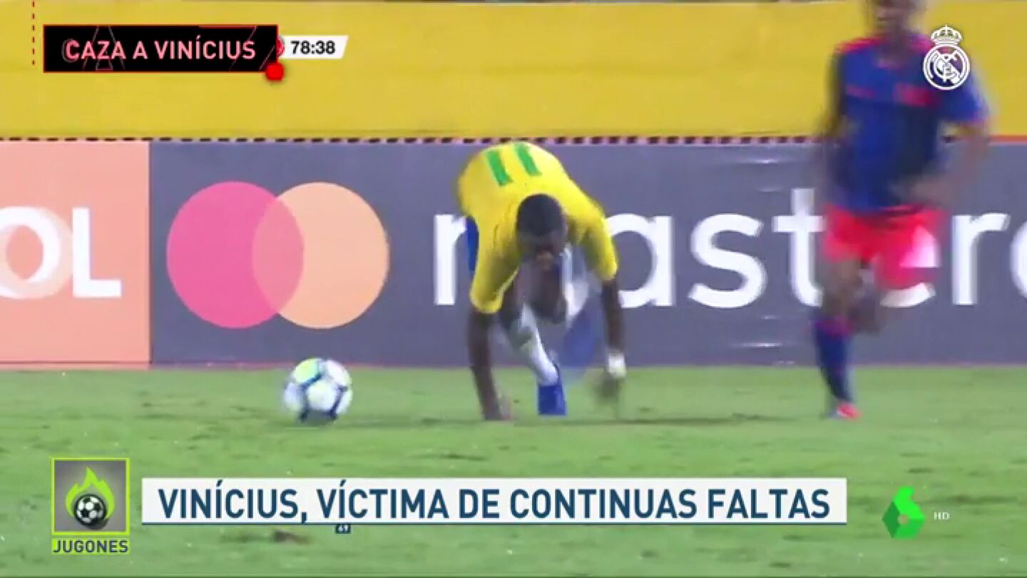 Cabezazos, provocaciones y patadas a Vinicius en un amistoso sub-20