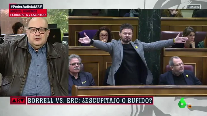 Giménez: "No sé si ha habido escupitajo físico, pero sí intelectual. Rufián representa la política poligonera"