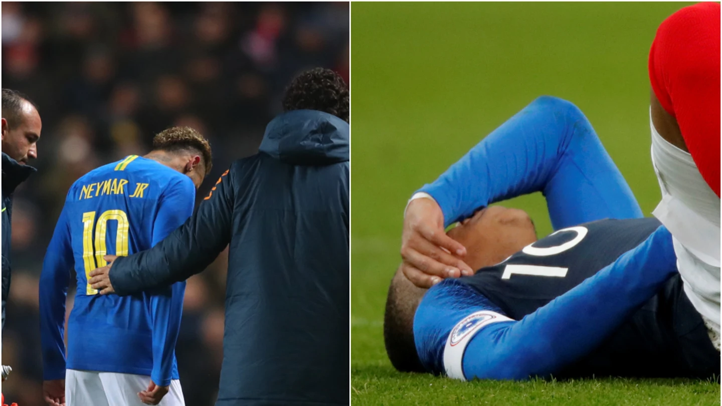 Neymar y Mbappé, lesionados en el parón de selecciones Neymar y Mbappé, lesionados en el parón de selecciones
