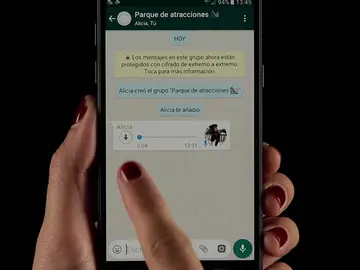 Imagen de archivo de un audio de WhatsApp Imagen de archivo de un audio de WhatsApp