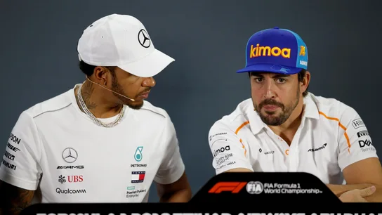 Lewis Hamilton y Fernando Alonso, en rueda de prensa Lewis Hamilton y Fernando Alonso, en rueda de prensa