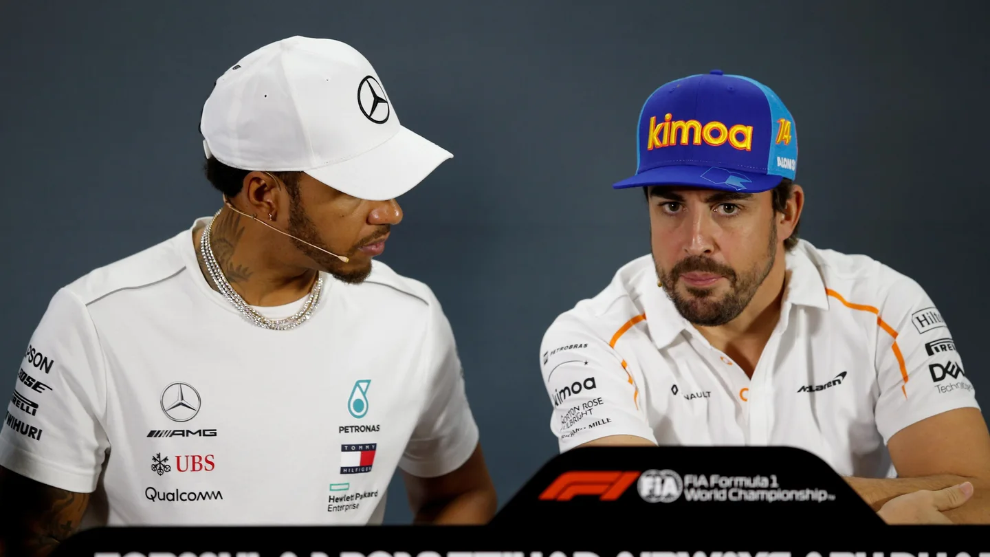 Lewis Hamilton y Fernando Alonso, en rueda de prensa Lewis Hamilton y Fernando Alonso, en rueda de prensa