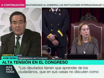 José Bono, sobre el uso de la palabra golpista: "Hay pistolas morales que son más peligrosas que la que llevaba Tejero cuando entró al Congreso" José Bono, sobre el uso de la palabra golpista: "Hay pistolas morales que son más peligrosas que la que llevaba Tejero cuando entró al Congreso"