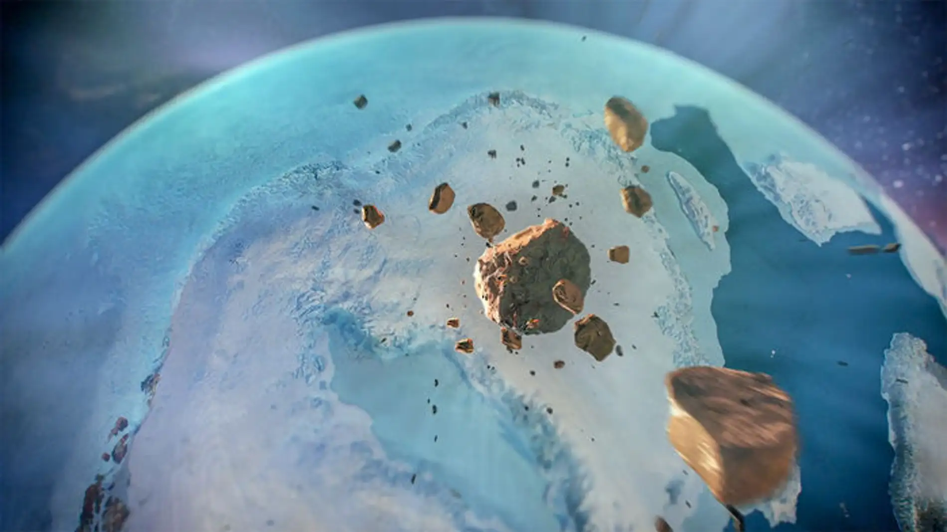 El crater bajo el hielo de Groenlandia pudo surgir en tiempos de los humanos