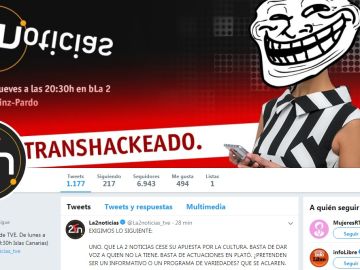 Imagen del perfil hackeado de La2 Noticias Imagen del perfil hackeado de La2 Noticias