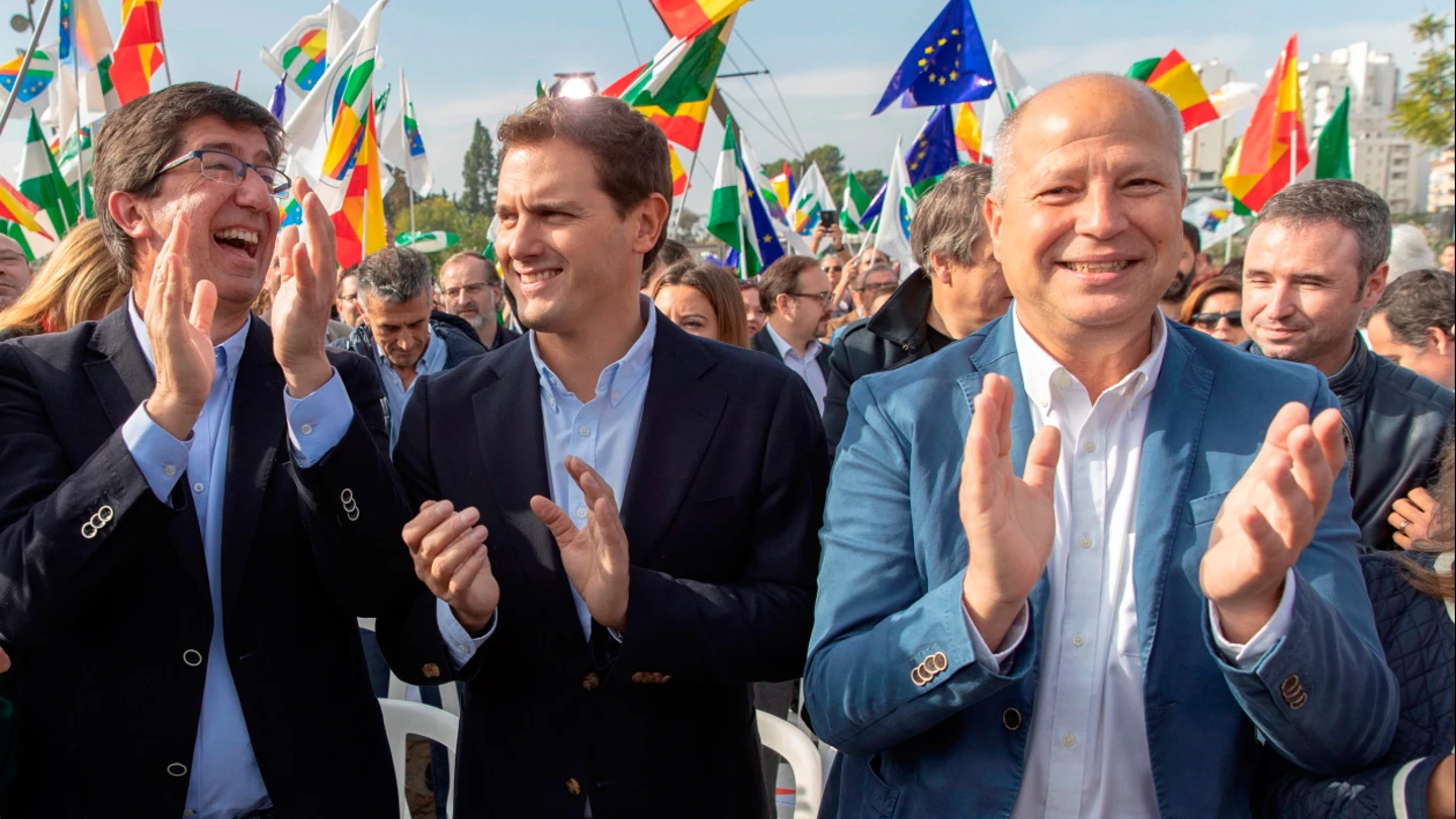 Juan Marín, Albert Rivera y Javier Imbroda Juan Marín, Albert Rivera y Javier Imbroda