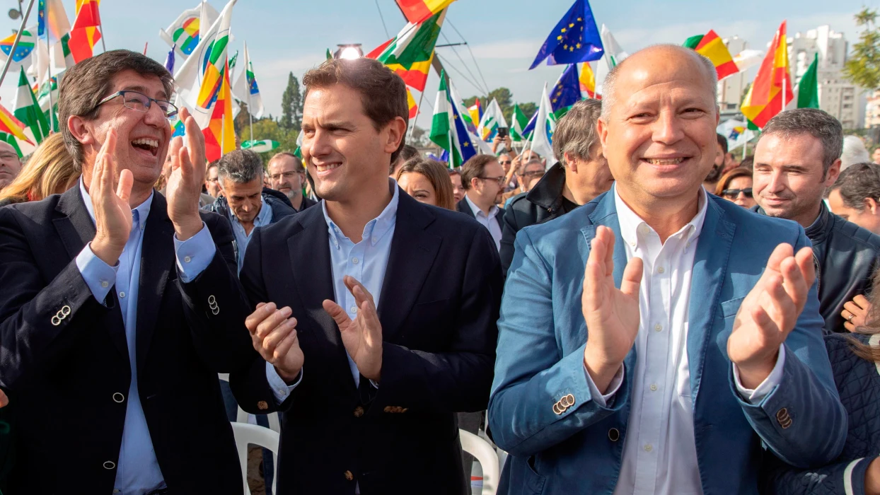 Juan Marín, Albert Rivera y Javier Imbroda