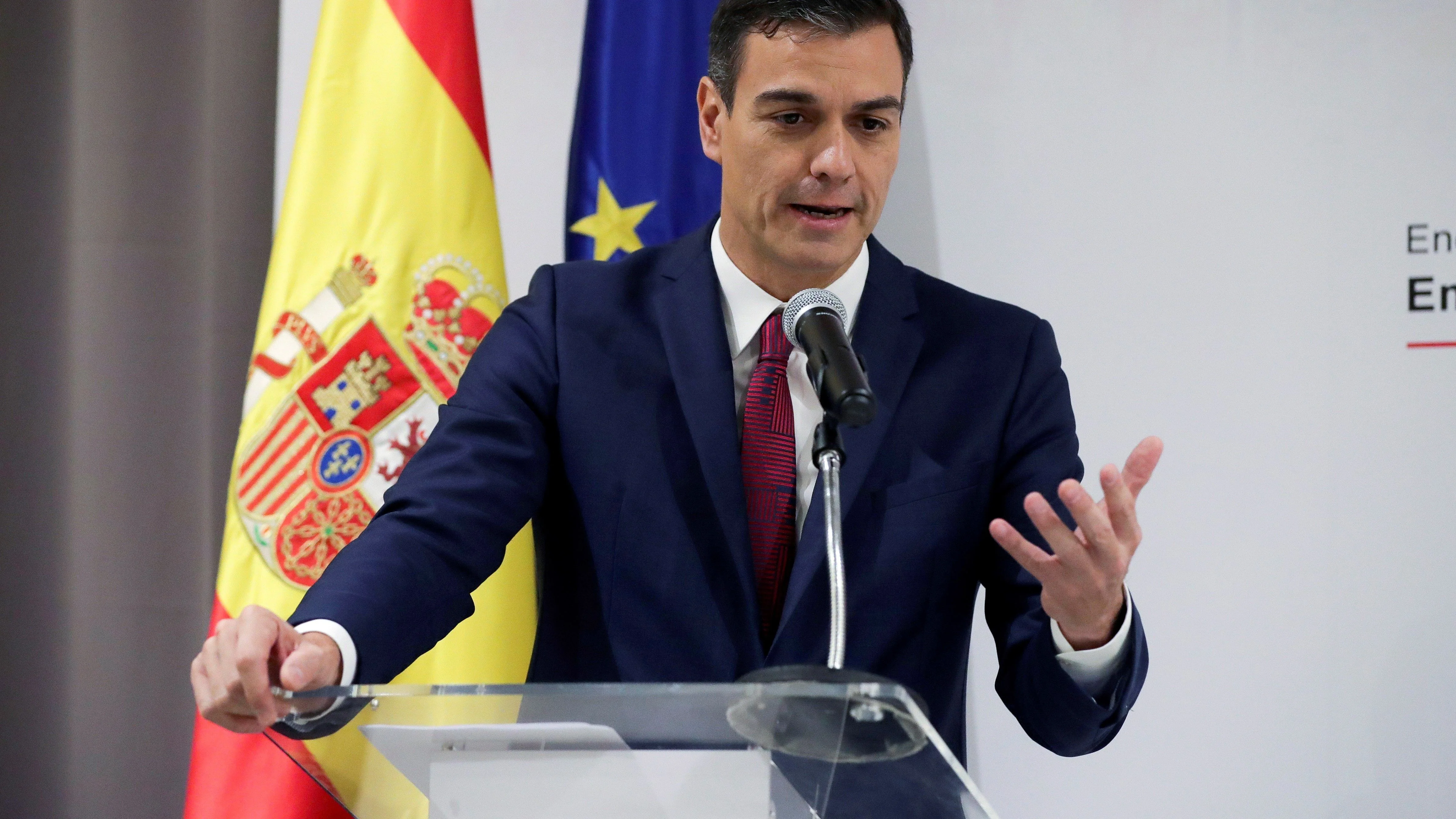 El presidente del Gobierno Pedro Sánchez, en una reunión con empresarios españoles que tienen intereses en Cuba. 