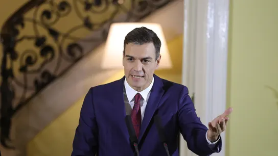 Pedro Sánchez durante su comparecencia en La Habana  Pedro Sánchez durante su comparecencia en La Habana