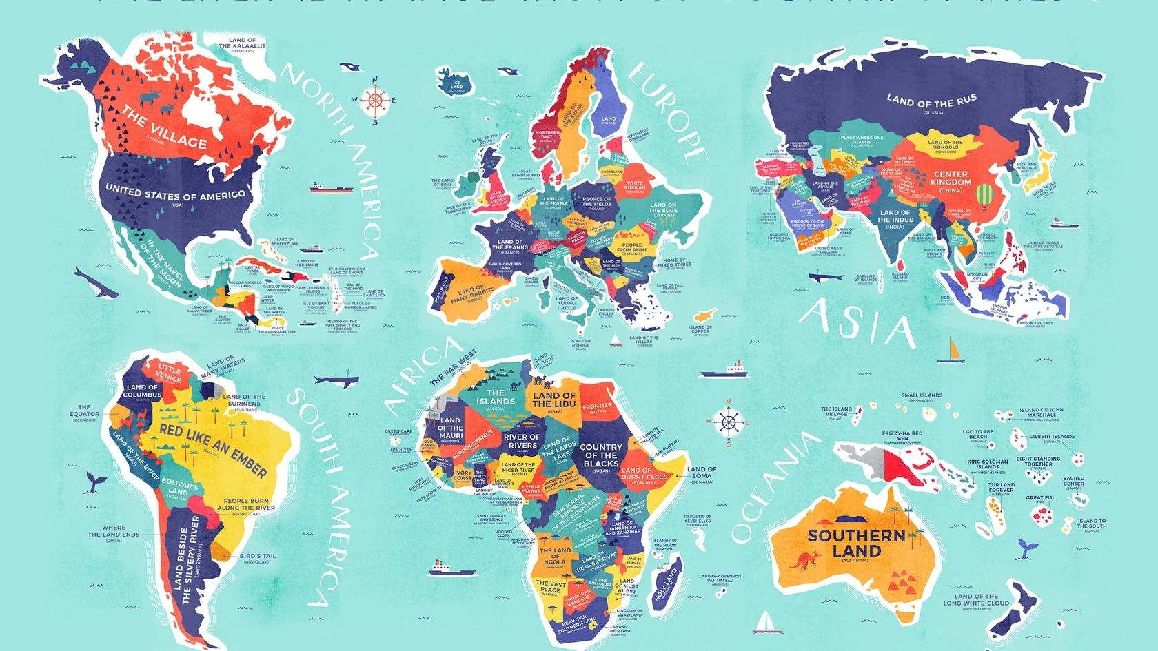 España es la "Tierra de muchos conejos": el mapa que explica el significado de los nombres de los países