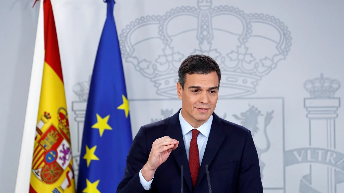 Pedro Sánchez en una comparecencia en Moncloa